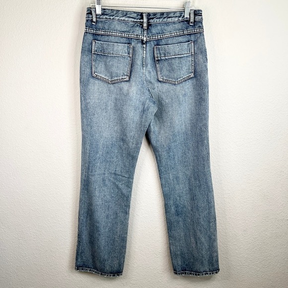 Jeanology Vintage Jeans Womens 29 Mid Rise Straight Leg Jeweled Bling Light Wash - Picture 3 of 5